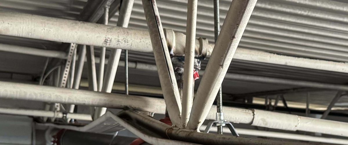 Steel framing damage evaluated after structural failure